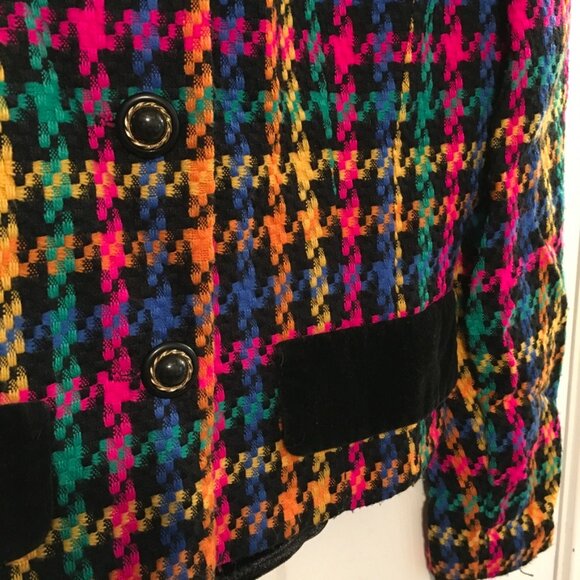 Lois Snyder Dani Max Multi Colored Hounds Tooth Blazer/Tank - Picture 3 of 5